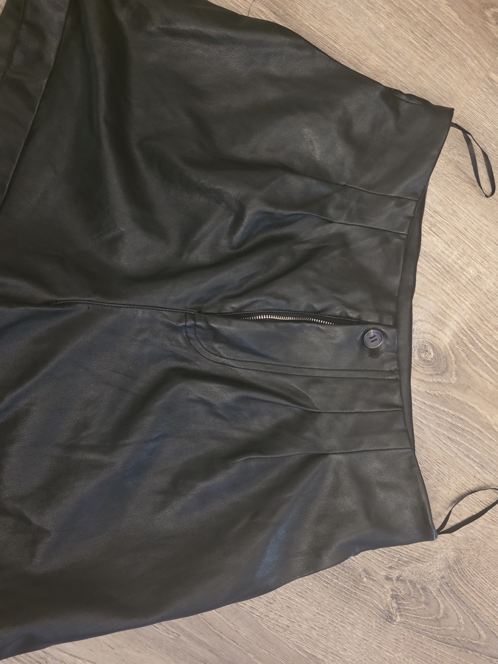 7 For All Mankind Black Faux Leather Skirt